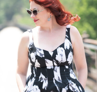 Heather smiling during an outdoor summer portrait session in Newton, MA