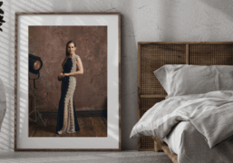 Canvas or framed prints on wall